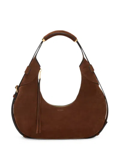 Moschino Couture Handle Me Leather Shoulder Bag In Brown