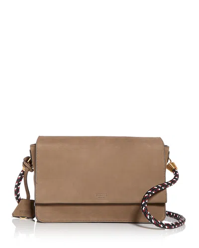 Moschino Suede Shoulder Bag In Forest