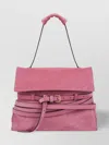 Moschino Suede Shoulder Bag With Belt And Buckle Detail