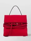 Moschino Suede Top Handle Shoulder Bag In Red