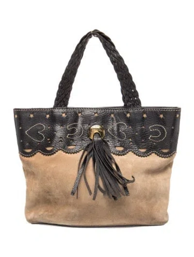Pre-owned Moschino Suede Tote In Multicolor