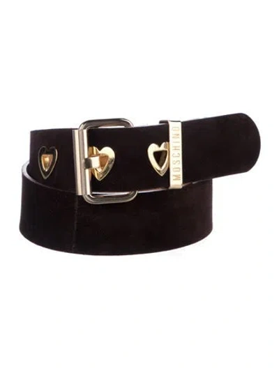 Pre-owned Moschino Suede Waist Belt In Brown