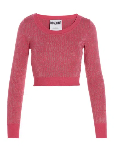 Moschino Monogram Sweater In Pink