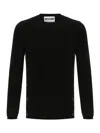Moschino Ribbed Black Wool Knitwear With Decorative Button Accents In Black