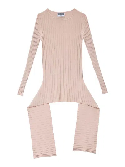 Moschino Fringed T-shirt In Pink
