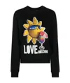 Moschino Sun-print Cotton Sweatshirt In Black