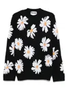 Moschino Black All Over Daisy Sweater In Black