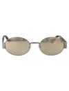 Moschino Couture Ruthenium Metal Sunglasses In Brown