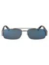 Moschino Couture Ruthenium Metal Sunglasses In Blue