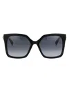 Moschino Couture Black Acetate Sunglasses In Black