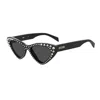 Moschino Sunglasses Cat Eye Full Rim, Black Frame And Grey Lens Mos006/s/str0807ir In Black