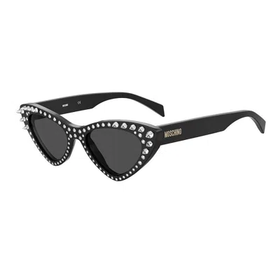 Moschino Sunglasses Cat Eye Full Rim, Black Frame And Grey Lens Mos006/s/str0807ir
