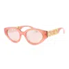 Moschino Sunglasses Cat Eye Full Rim, Pink Frame And Pink Silver Mirror Lens Mos160/s035j2s In Pink