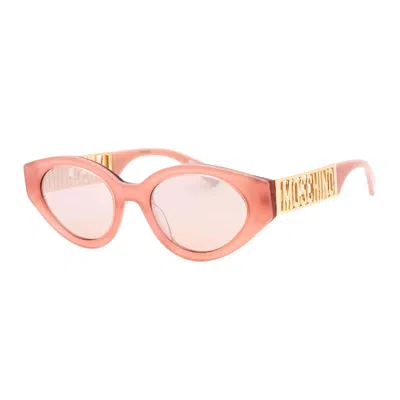 Moschino Sunglasses Cat Eye Full Rim, Pink Frame And Pink Silver Mirror Lens Mos160/s035j2s