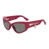 Moschino Sunglasses Cat Eye Full Rim, Red Frame And Grey Lens Mos158/s0c9air In Red