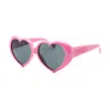 Moschino Sunglasses Geometric Full Rim, Shiny Black Frame And Grey Lens Mos128/s0807ir In Pink