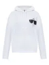 Moschino Long Sleeve Hooded Sweatshirt In White