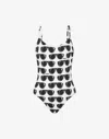Moschino Sunglasses Print One-piece Swimsuit In White