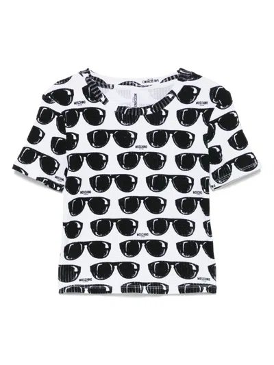 Moschino Sunglasses-print T-shirt In White
