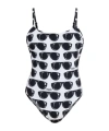 Moschino Sunglasses Printed One-piece Swimsuit In Multi