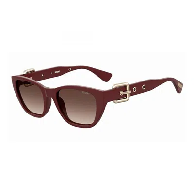 Moschino Sunglasses Rectangle Full Rim, Burgundy Frame And Brown Gradient Lens Mos130/s0lhfha
