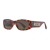 Moschino Sunglasses Rectangle Full Rim, Havana Frame And Brown Lens Mos145/s005l70 In Brown