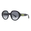 Moschino Sunglasses Round Full Rim, Black Frame And Dark Grey Gradient Lens Mos126/s08079o In Black