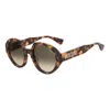 Moschino Sunglasses Round Full Rim, Black Frame And Dark Grey Gradient Lens Mos126/s08079o In Brown