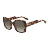 Moschino Sunglasses Square Full Rim, Havana Frame And Brown Gradient Lens Mos124/s005lha In Brown