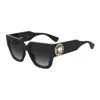 Moschino Sunglasses Square Full Rim, Havana Frame And Grey Lens Mos153/s0086ir In Black