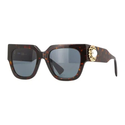 Moschino Sunglasses Square Full Rim, Havana Frame And Grey Lens Mos153/s0086ir In Brown