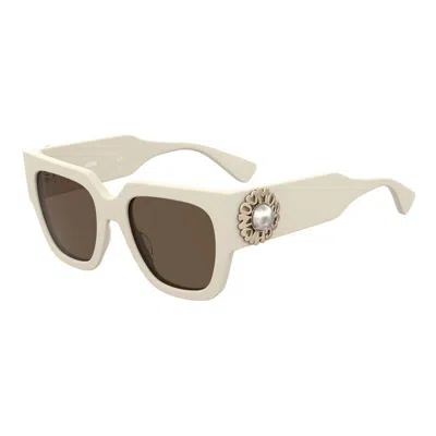 Moschino Sunglasses Square Full Rim, Havana Frame And Grey Lens Mos153/s0086ir In Neutral