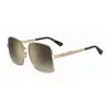 Moschino Sunglasses Square Full Rim, Rose Gold Frame And Brown Gradient Gold Mirror Lens Mos144/g/s0000jl In Gold