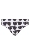 Moschino Sunglasses Print Swimming Briefs In White