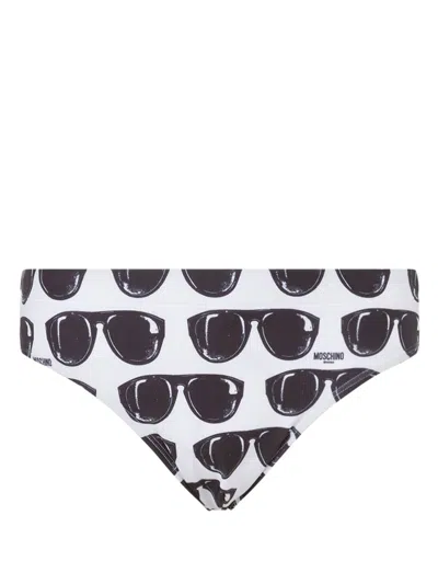 MOSCHINO SUNGLSSED-PRINT SWIM BRIEFS