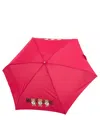 Moschino Supermini Bears With Logo Umbrella In Violet