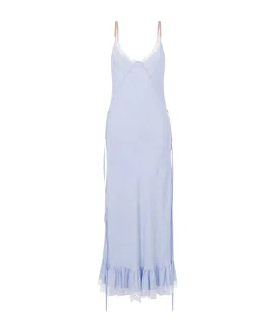 Moschino Suspender Dress In Purple