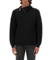 Moschino Wool Jumper Zipper Detail In Black