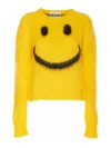 Moschino Mohair Blend Knit Crewneck Sweater In Amarillo