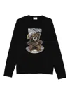 Moschino Teddy-intarsia Wool Jumper In Black