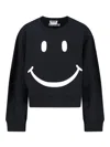 Moschino Graphic Crew Neck Long Sleeve Sweatshirt In Black