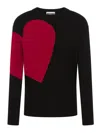 Moschino Heart-intarsia Virgin-wool Jumper In Black