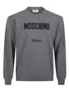 Moschino Print Logo Sweater In Gray