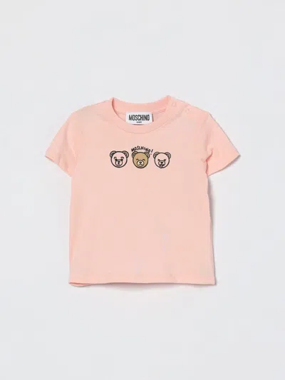 Moschino Babies' Tシャツ  ボーイ カラー ピンク In Pink