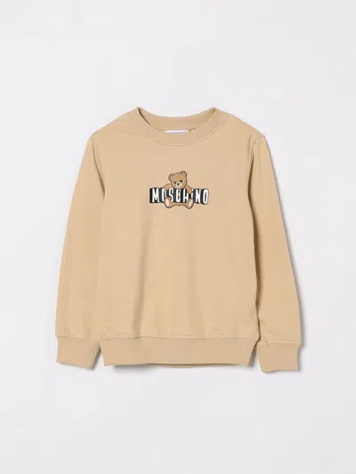Moschino Kids' Teddy Logo Sweatshirt In Brown