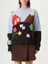 Moschino Shetland Wool Sweater With Landscape Intarsia In Multi