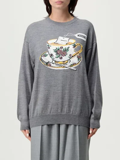 MOSCHINO SWEATER MOSCHINO COUTURE WOMAN COLOR GREY,435369020