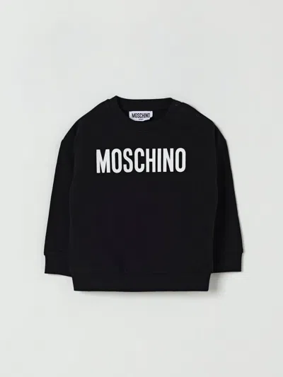 Moschino Black Sweatshirt For Babykids With Logo