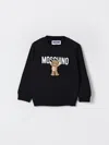 Moschino Black Sweatshirt For Babykids With Teddy Bear In Black