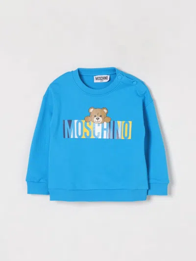 MOSCHINO SWEATER MOSCHINO KIDS COLOR BLUE,G57154009